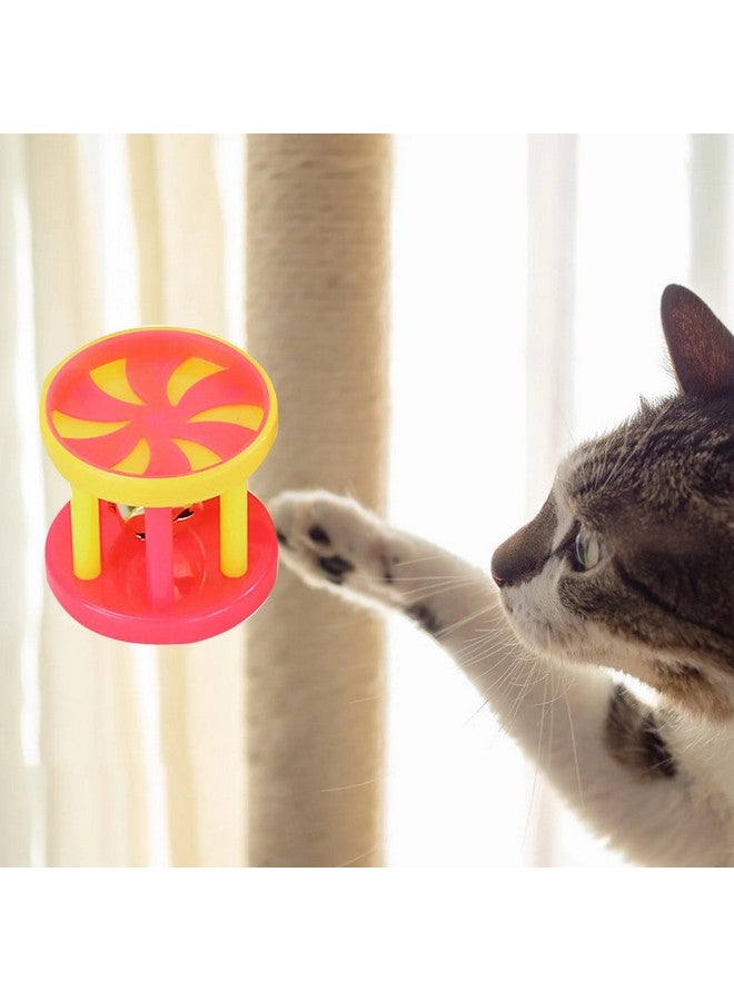 كرة قطط - لعبة كرة للحيوانات الأليفة، 3 قطع من كرات القطط البلاستيكية الدوارة ذات الشكل الأسطواني لإثارة الحيوانات الأليفة ومطاردة الصيد والرياضة (ألوان عشوائية) - Image 4
