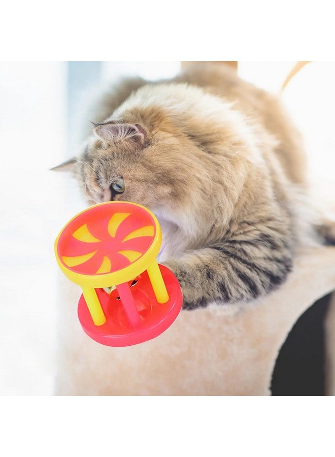 كرة قطط - لعبة كرة للحيوانات الأليفة، 3 قطع من كرات القطط البلاستيكية الدوارة ذات الشكل الأسطواني لإثارة الحيوانات الأليفة ومطاردة الصيد والرياضة (ألوان عشوائية) - Image 3