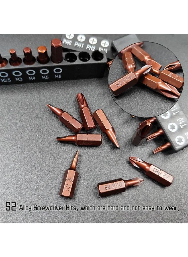 24 قطعة من مجموعة مفكات البراغي الصفراء ذات المقبض الدوار بزاوية 180 درجة مع أدوات مغناطيسية متعددة الزوايا - Image 4