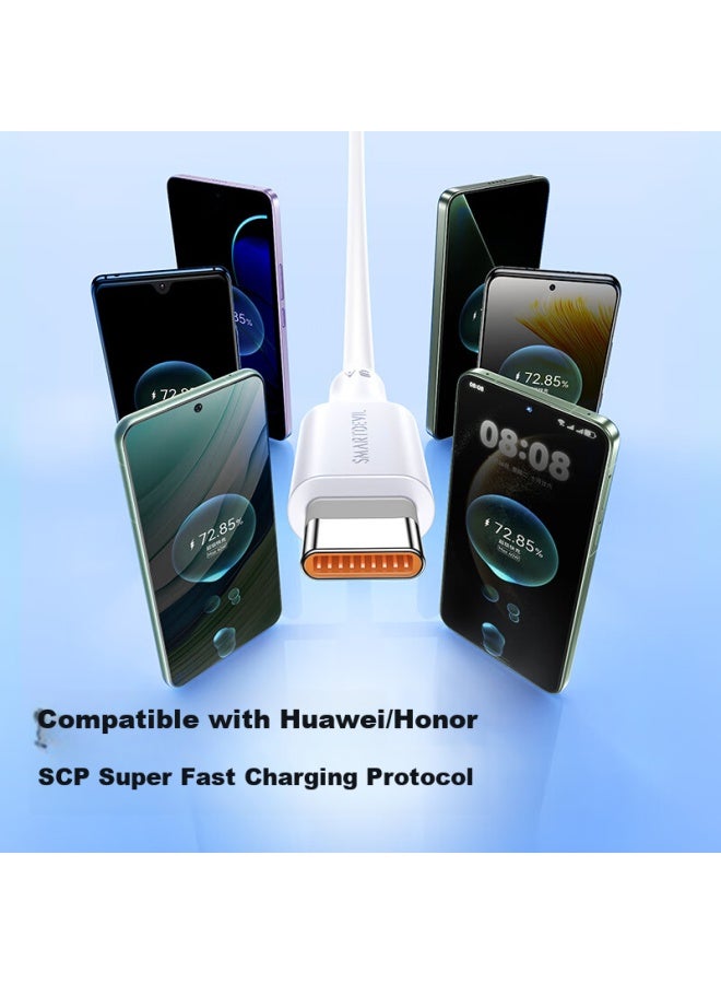 SmartDevil كابل بيانات سمارت ديفيل نوع-C 6A لهواوي هونر شحن فائق السرعة 100W/88W/66W كابل شحن ميت 70/60 برو/بيورا 80 هاتف أندرويد تابلت شاومي - Image 3