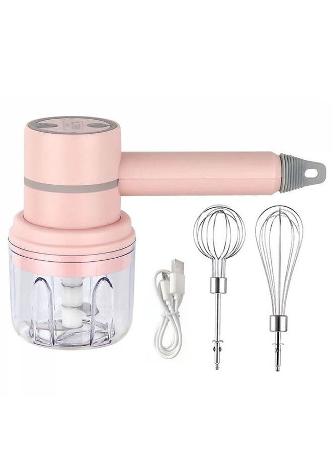 Arabest Electric Hand Mixer 3-Speed Adjustable Cordless Handheld Mixer USB Rechargeable Egg Beater Portable Electric Handheld Whisk Mini Electric Mixer with 2 Stainless Steel Egg Whisks & Food Chopper  - Image 1