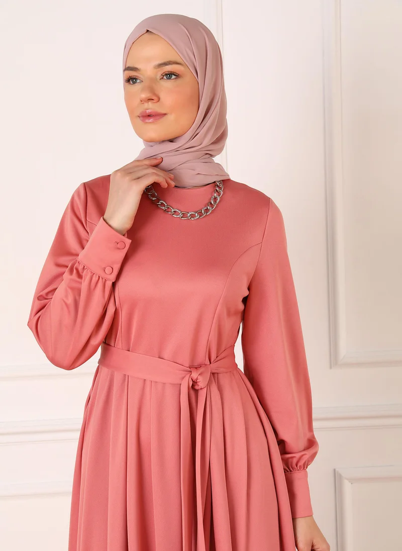 Refka by modanisa Belted A-Line Dress