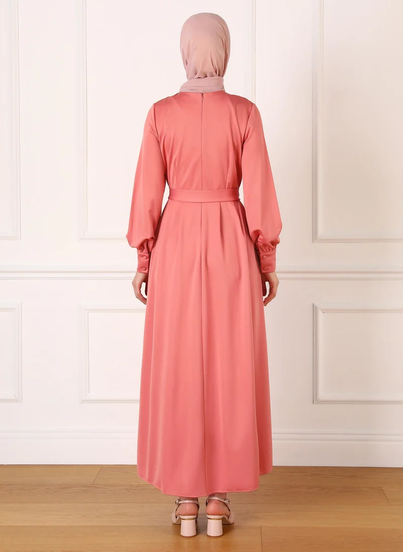 Refka by modanisa Belted A-Line Dress