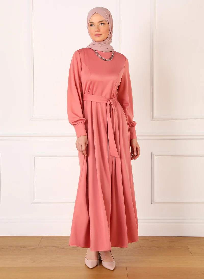 Refka by modanisa Belted A-Line Dress
