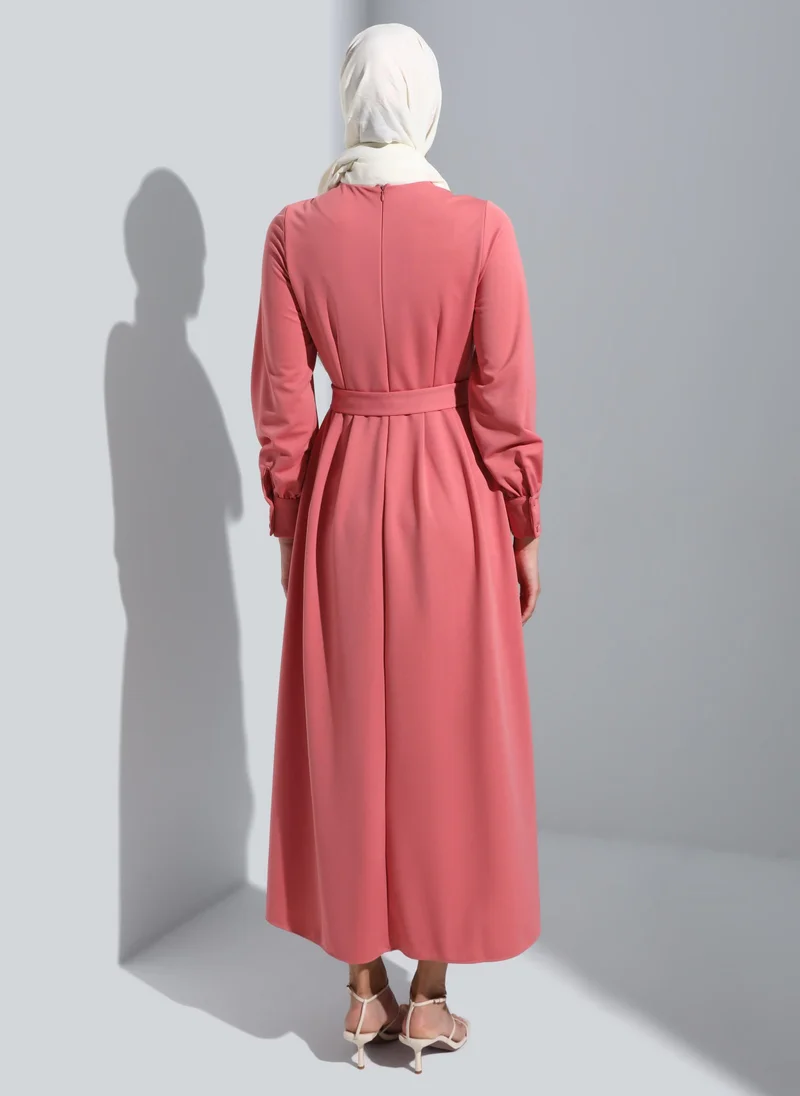 Refka by modanisa Belted A-Line Dress