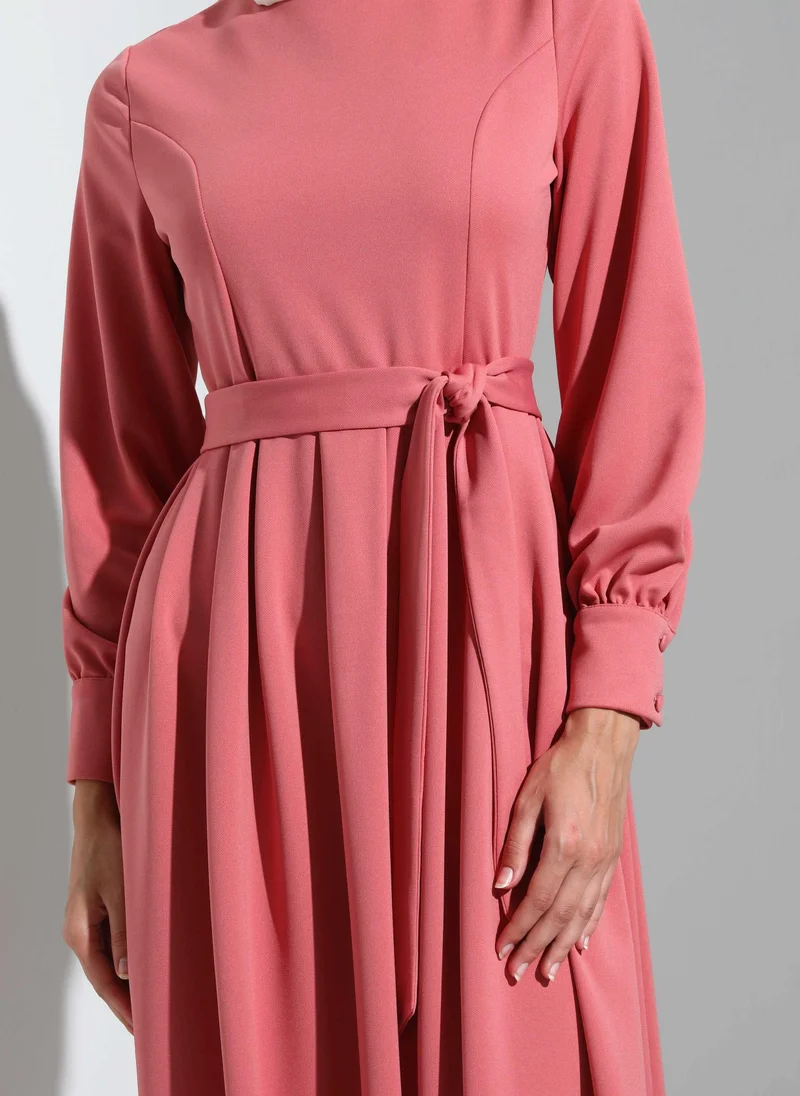 Refka by modanisa Belted A-Line Dress