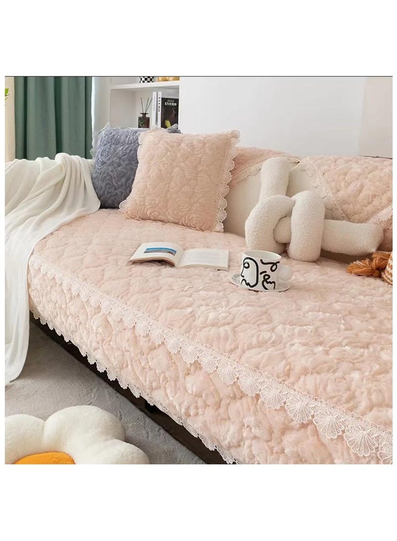 Comfy Lace Soft And Premium Quality Sofa Topper/Cover Cream 210X 90Cm