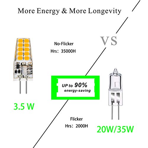 BAOMING G4 LED Bulb 12V 3.5W JC Bi-Pin Base, 20W-35W T3 Halogen Equivalent 2700K Soft Warm White No Flicker 350LM Chandelier Landscape Microwave Lighting 10 Pack - Image 2