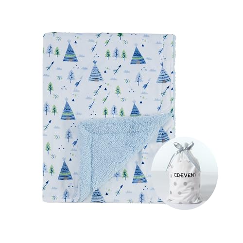 CREVENT 30''X40'' Cute Cozy Fluffy Warm Baby Blanket for Girls Boys Infants Toddlers' Bedding/Crib/Cot/Stroller, Baby Shower Birthday Newborn's Gift - Christmas Tree - Image 1