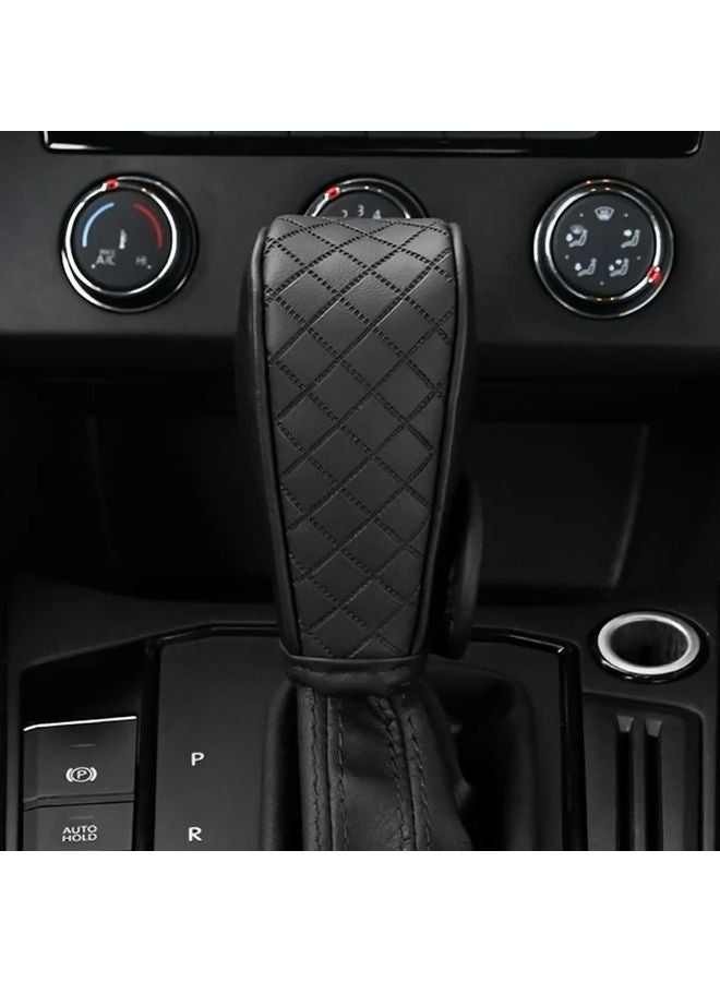 Black Quilted Anti Slip Gear Shift Knob Cover Universal Protective Case - Image 5