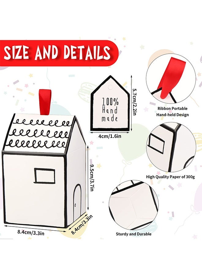 Peachjoy صناديق حلوى قابلة، صناديق هدايا صغيرة لحفلات الزفاف وصناديق حلوى لحفلات الزفاف وأعياد الميلاد 8.5 * 8.5 * 9.5 سم - Image 2