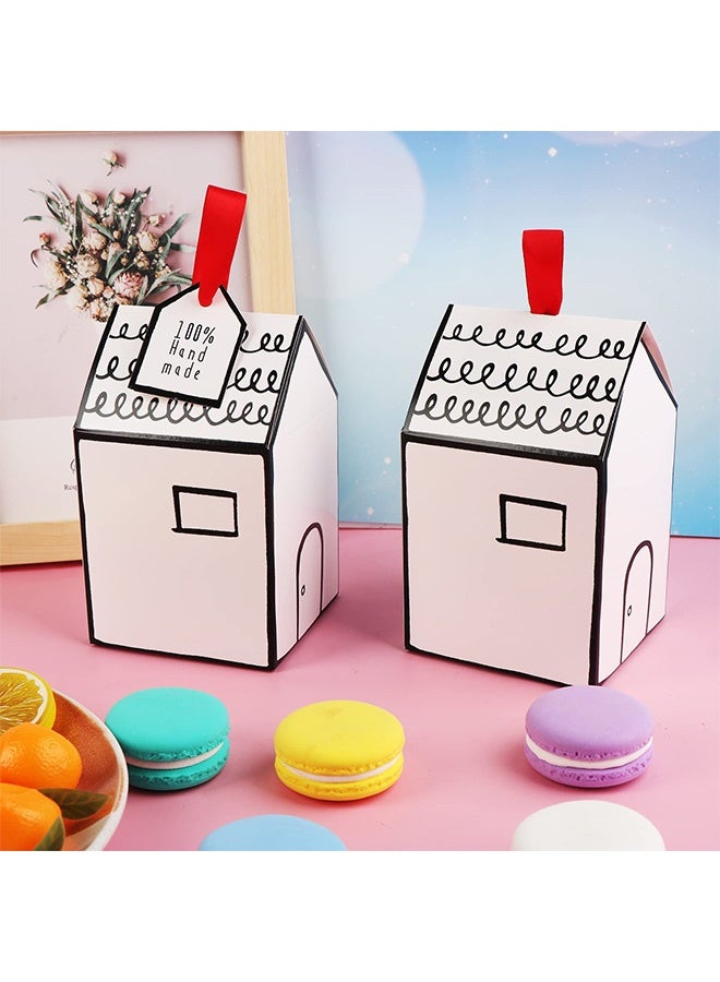 Peachjoy صناديق حلوى قابلة، صناديق هدايا صغيرة لحفلات الزفاف وصناديق حلوى لحفلات الزفاف وأعياد الميلاد 8.5 * 8.5 * 9.5 سم - Image 4