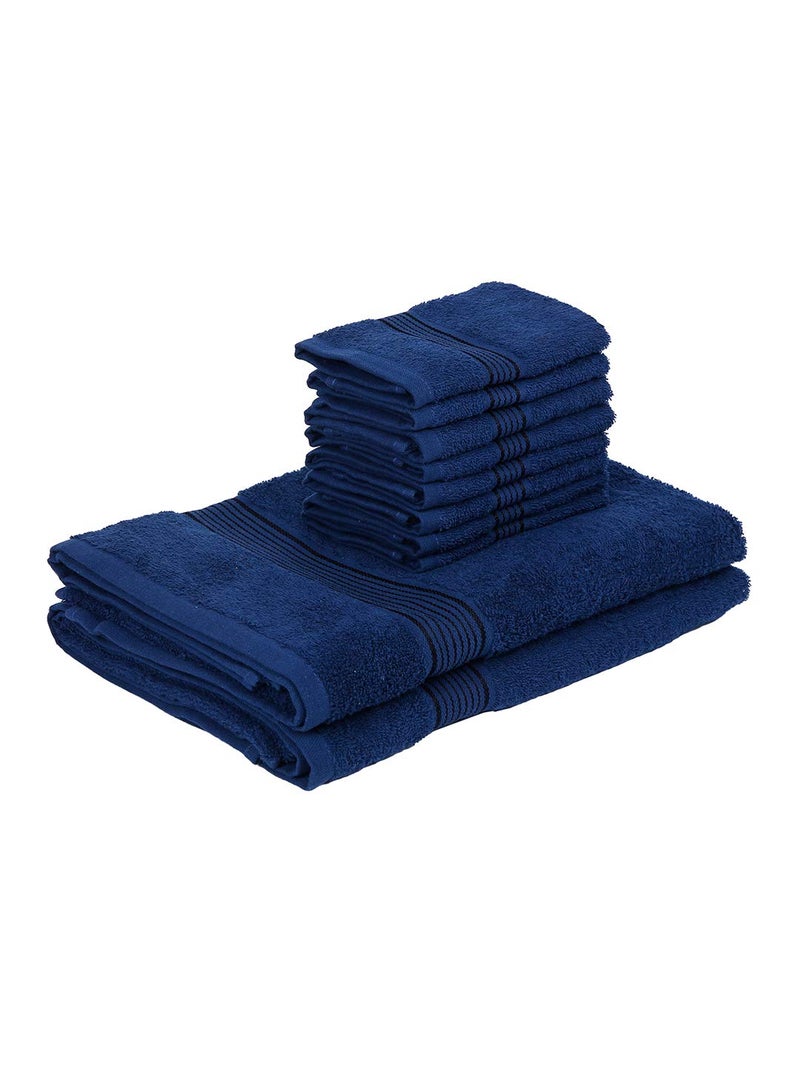 KOPA [10pc] Quick Dry 100% Cotton Soft Terry Towel -2pc Bath, 8pc Face (d'ross) | Quick Dry 100% Cotton | Super Absorbent, Lightweight, Odour Free - for Men, Women, Kids Solid-Navy/Blue - Image 4