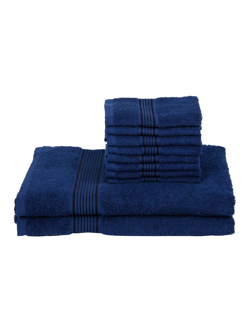 KOPA [10pc] Quick Dry 100% Cotton Soft Terry Towel -2pc Bath, 8pc Face (d'ross) | Quick Dry 100% Cotton | Super Absorbent, Lightweight, Odour Free - for Men, Women, Kids Solid-Navy/Blue - Image 3