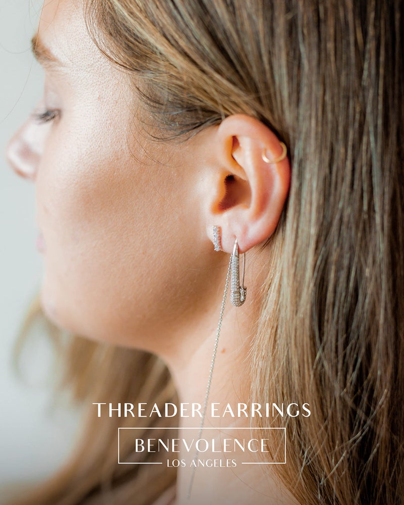 Benevolence LA Gold Dipped Threader Earrings for Women, Pull Through Long Chain Hanging Dainty Drop Earrings, Lightweight Fashion Jewelry, Versatile Everyday Wear, Gift Ready - Image 2