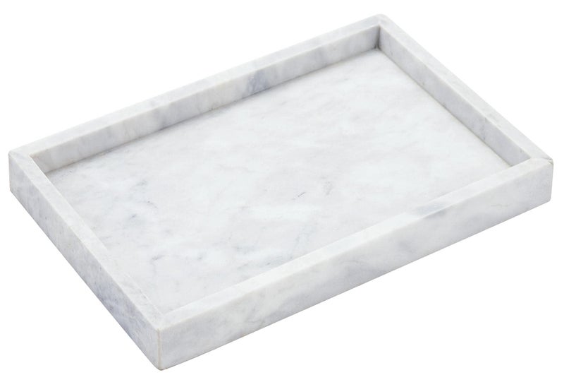 12x8 Real Natural Marble Vanity Tray Genuine Marble Storage Tray for CosmeticsJewelry NonResinNonCeramic Dresser Organizer Tray Bathroom Tray Home Decor Kitchen Coffee Table 12 x 8 inch