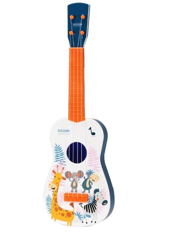 UKR Kids Guitar - Wooden Musical Instrument for Toddlers | Fun Music Learning Toy for Children Age 3+ (Orange,white and blue) | Perfect Gift for Young Musicians - Image 3