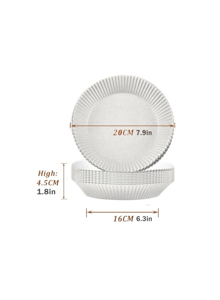 100-Pieces/Pack 6.3 Inch Thicker Air Fryer Dedicated Bamboo Steamer Liners Silicone Paper White Colour - Image 5