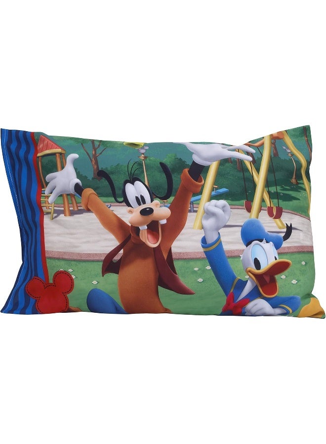 Disney Mickey Mouse - Blue, Red, Yellow 2Piece Toddler Sheet Set with Fitted Crib Sheet & Pillowcase - Image 4