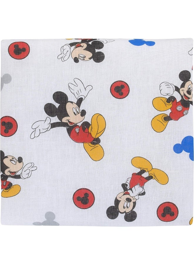 Disney Mickey Mouse - Blue, Red, Yellow 2Piece Toddler Sheet Set with Fitted Crib Sheet & Pillowcase - Image 2