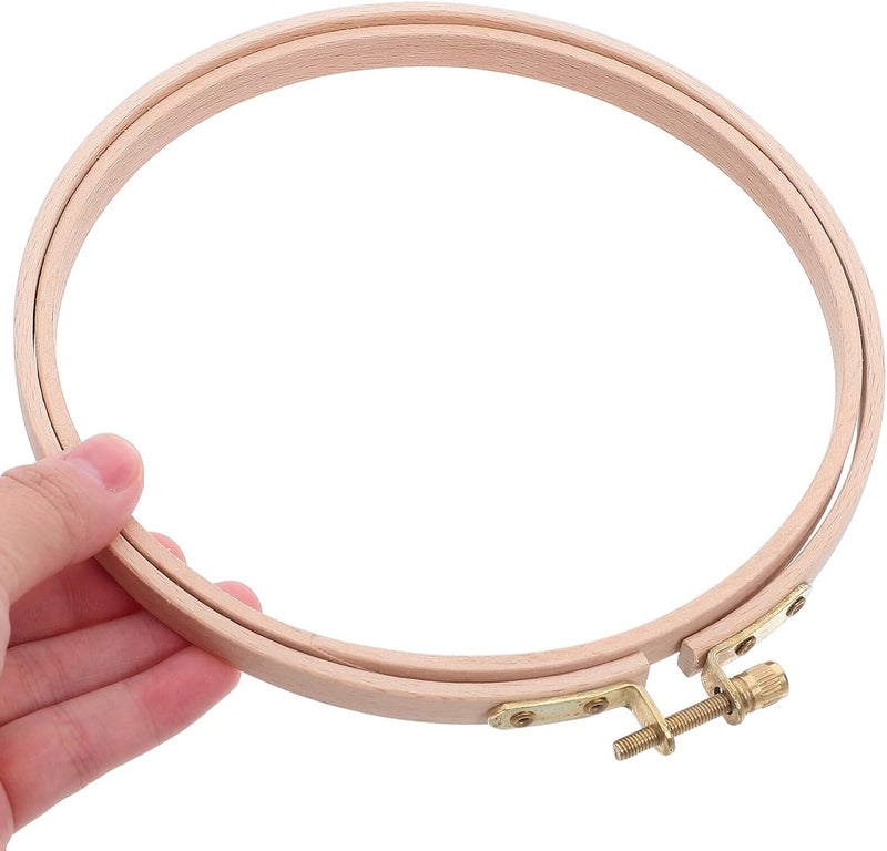 IDEANATEGRATE 2pcs Beech Wood Embroidery Hoops Frame 6.21 Inch Round Cross Stitch Accessories for DIY Crafting and Quilting Beginners - Image 4