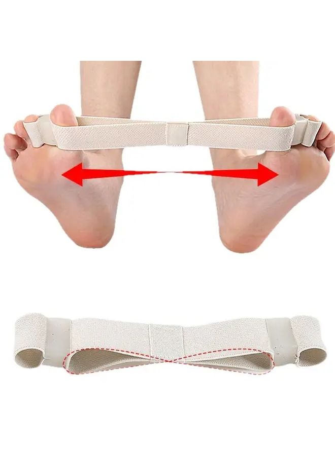 Beige 1pc Dual Toe Separator Stretch Band for Foot Bone Trainer - Image 3