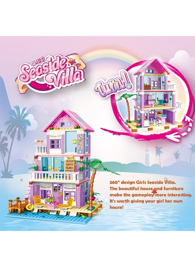 PUSITI PUSITI Seaside Villa Building Set 573 Pieces Toys for Girls Building Blocks House Toys Beach Villa Construction Toys Holiday Cottage Bricks Toys for Girls Age 6+  - Image 2