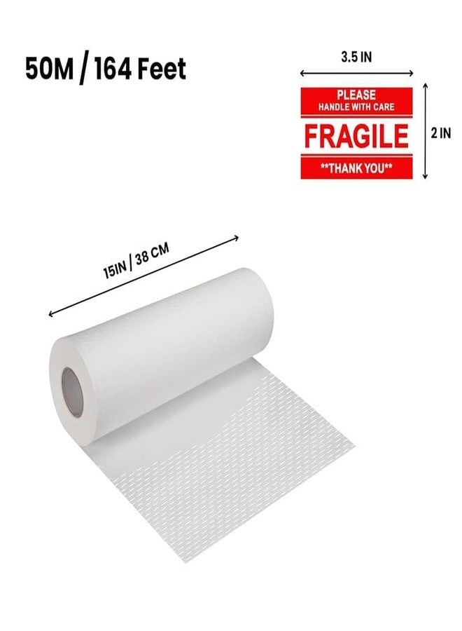 True-Ally 15"x50Meter Honeycomb Packing White Paper Wrap - Paper Bubble Wrap for Moving/Shipping/Packing 38CM x 164Feet Roll with 20 Fragile Stickers - Expandable upto 75M (White - 15"x50M) - Image 4