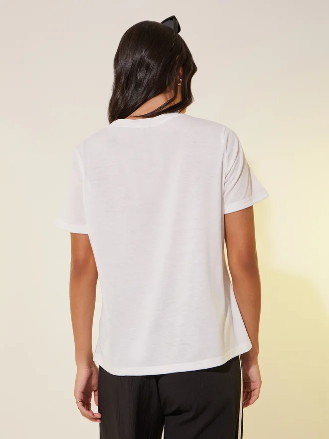 Take Two Take Two Slogan Print Round Neck T-Shirt