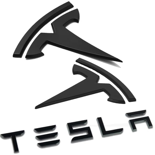 Nanaholy Upgraded 2024 Model Y Front Rear Emblem Cover and Full Letters Emblem Replacement - Compatible with Tesla Model Y Accessories 2023-2021 Logo Cover - Matte Black - Image 1