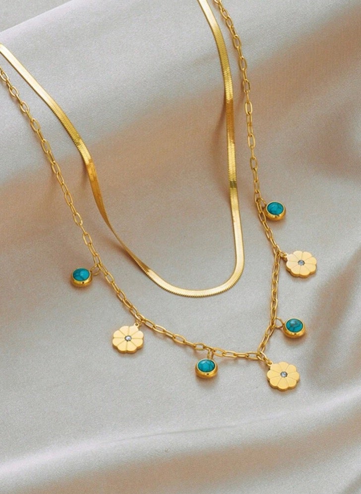 نيو ستايل سلسال نسائي أنيق مطلي باللون الذهبي عيار 18 - Image 2