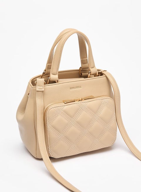 Women Quilted Crossbody Bag with Detachable Strap