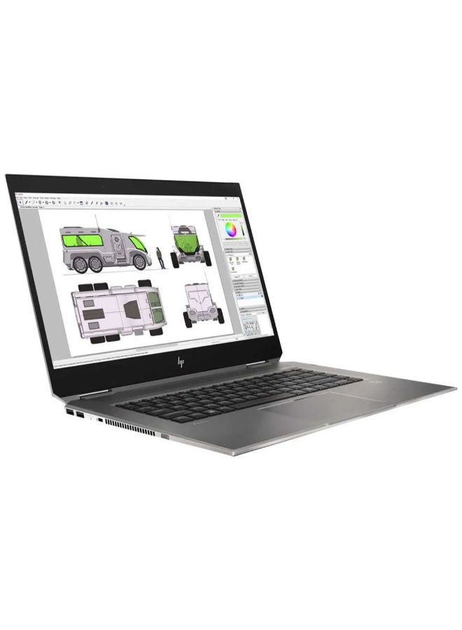 HP لابتوب HP ZBook Studio x360 G5، معالج Intel Core i7-8750H، 512GB SSD، 16GB RAM، NVIDIA Quadro P1000 4GB، شاشة تعمل باللمس 15.6 بوصة 4K UHD، ويندوز 10 برو - فضي (مجددة)، درجة A، ضمان 6 أشهر - Image 2