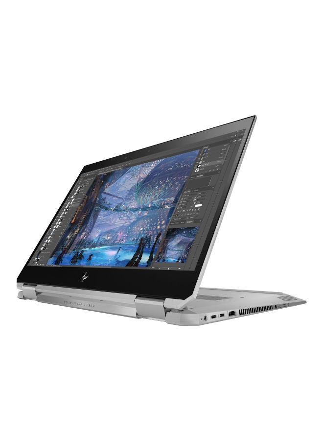 HP لابتوب HP ZBook Studio x360 G5، معالج Intel Core i7-8750H، 512GB SSD، 16GB RAM، NVIDIA Quadro P1000 4GB، شاشة تعمل باللمس 15.6 بوصة 4K UHD، ويندوز 10 برو - فضي (مجددة)، درجة A، ضمان 6 أشهر - Image 3