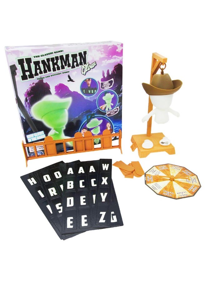 Fotorama Fotorama Hankman Glow, Magnetic Hangman Mystery Word Guessing Game for Kids & Families, Glow in The Dark Travel Game, Guess The Word Before Hank Falls  - Image 1