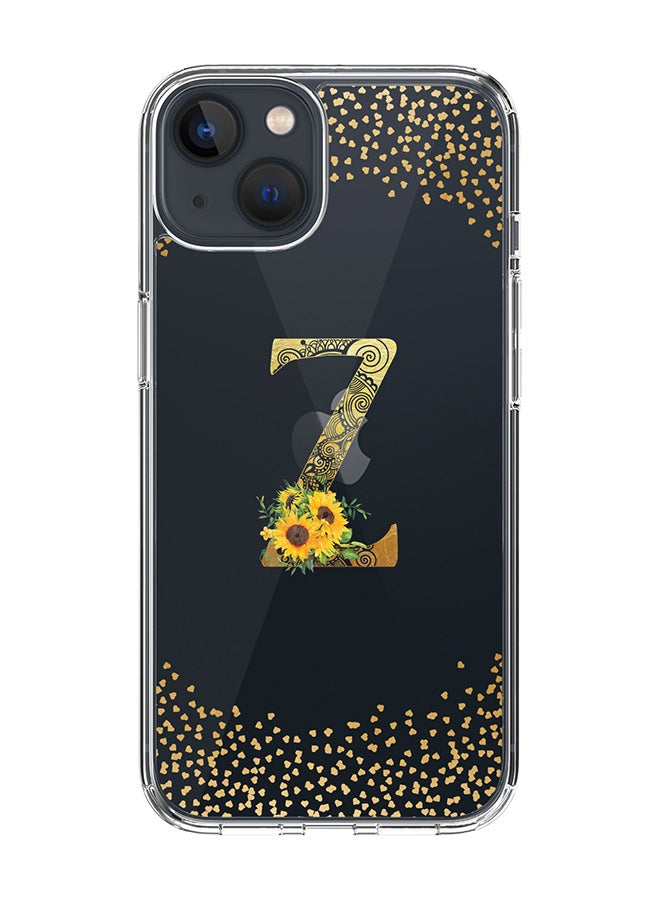 Stylizedd Classic Clear Case For iPhone 14 Plus, Hybrid Soft Case Cover- Custom Monogram Initial Letter Mandala Floral Pattern Alphabet - Z(Transparent) - Image 1