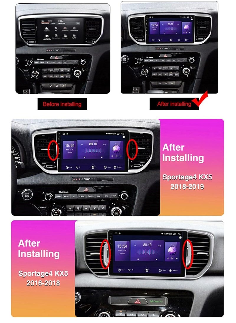 [4+64GB] Android 10.0 Car Stereo for KIA Sportage 4 KX5 2018-2019 GPS Navigation 9 Inch Head Unit MP5 Multimedia Player Radio with Rear View Camera Bluetooth WiFi USB Carplay