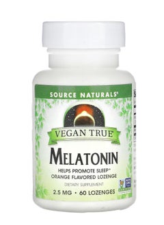 Source Naturals Vegan True Melatonin Orange 2.5 mg 60 Lozenges  - Image 1