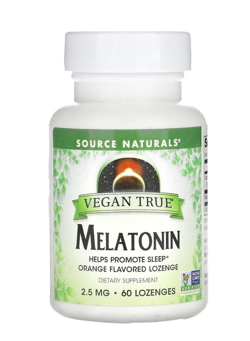 سورس ناتشورالز فيجان ترو ميلاتونين برتقال 2.5 مغ 60 قرص - Image 1