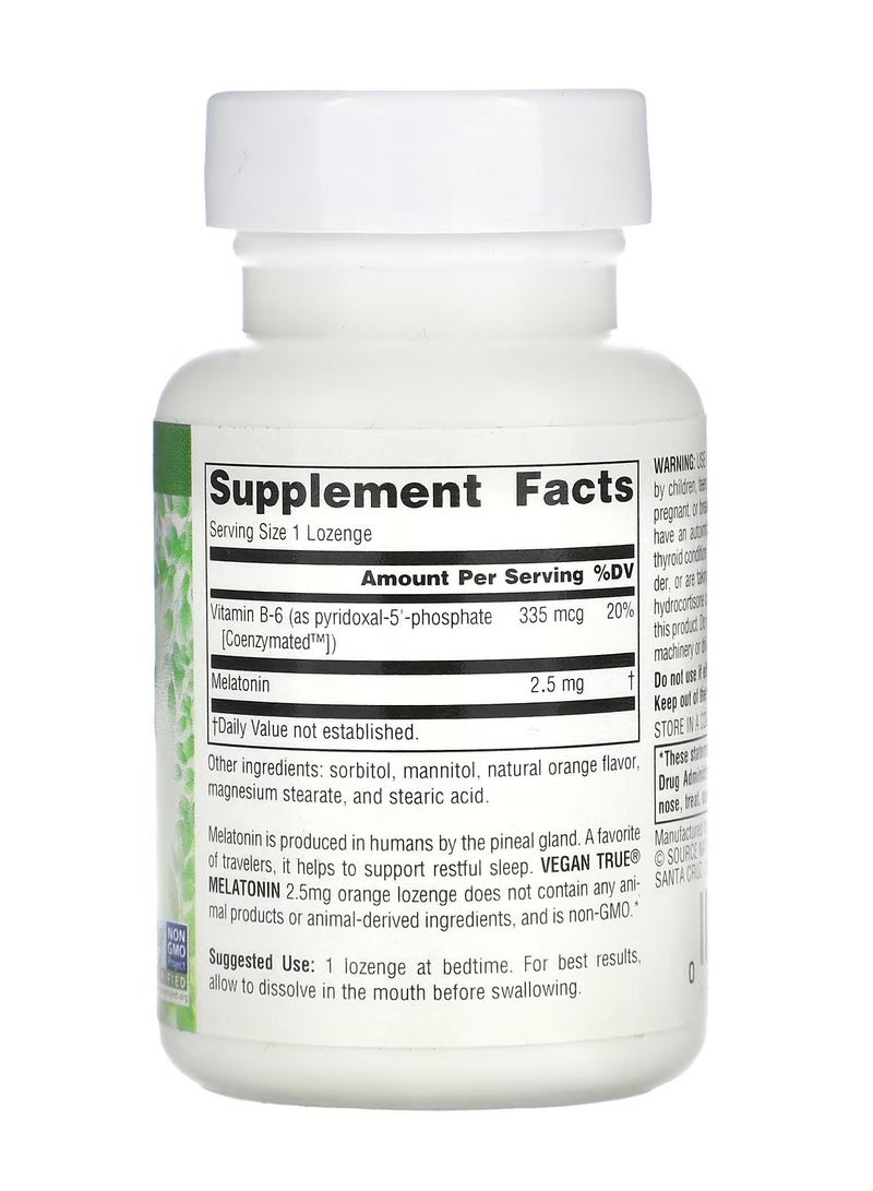 سورس ناتشورالز فيجان ترو ميلاتونين برتقال 2.5 مغ 60 قرص - Image 2