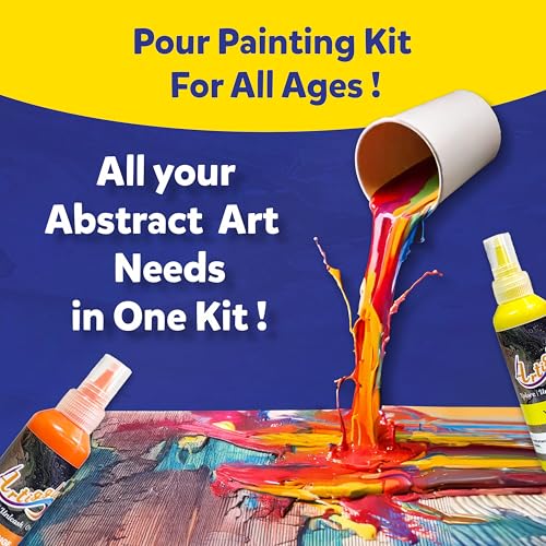 Artiggle Pour-N-Paint,Fluid Acrylic Kit|Pouring Paint|Creative Activity Kit For All Ages Kid|Craft Activity For Girls & Boys|Fluid Art Paint Kit|Coloring And Painting Kits| Multi Color - Image 4
