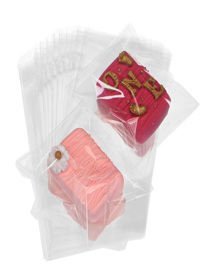 TEMLQPACK 100Pcs 4 x 6 Inch Clear Cellophane Bags for Cookies, Rice Krispie Treats, Macarons, Brownies, Soap, Chocolate Truffles, Candy - Ideal for Wedding & Birthday Party Favors - Image 1