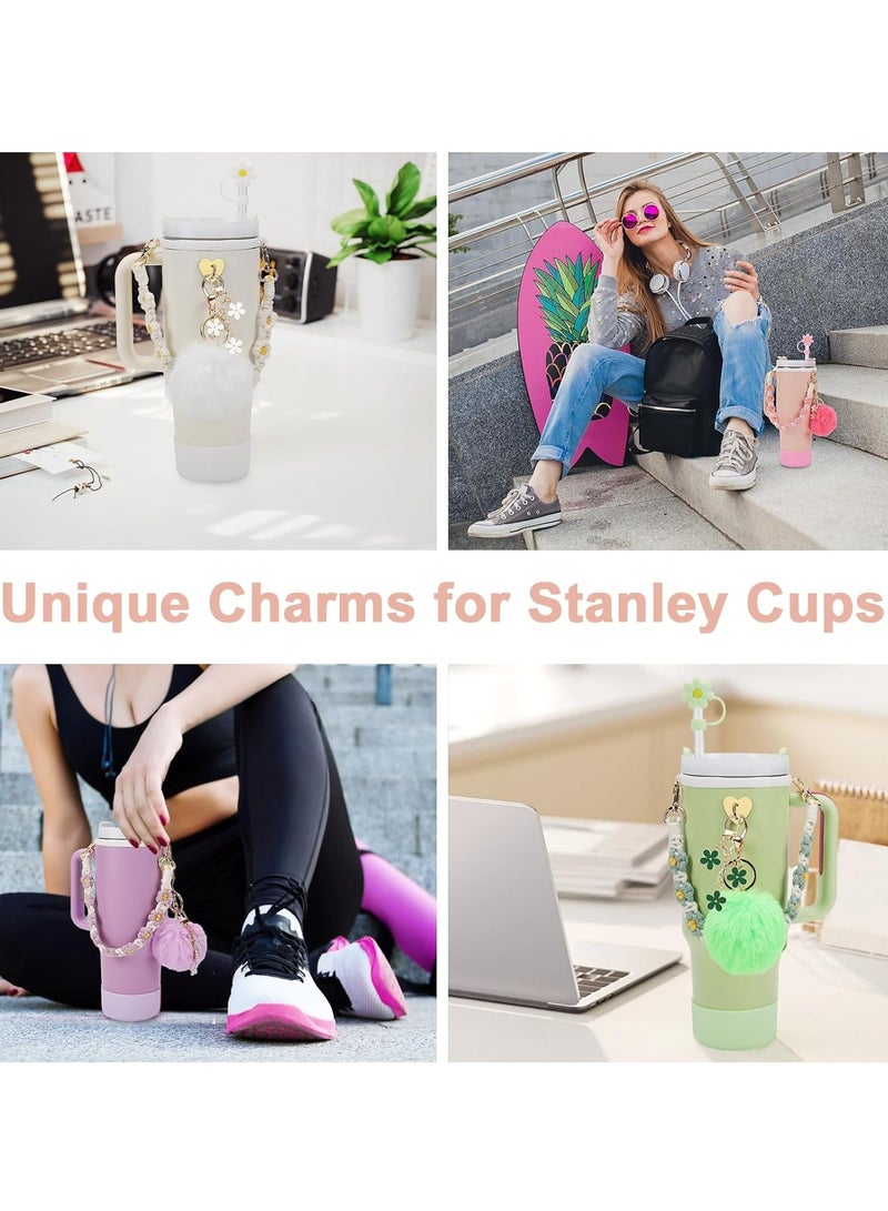 Stanley Cup Accessory Set includes Water Bottle Handle Strap, Silicone Stanley Cup Protector, Silicone Straw Cover, Stanley Charm for Stanley Cup 40oz and 30oz Glass (Green) - Image 4