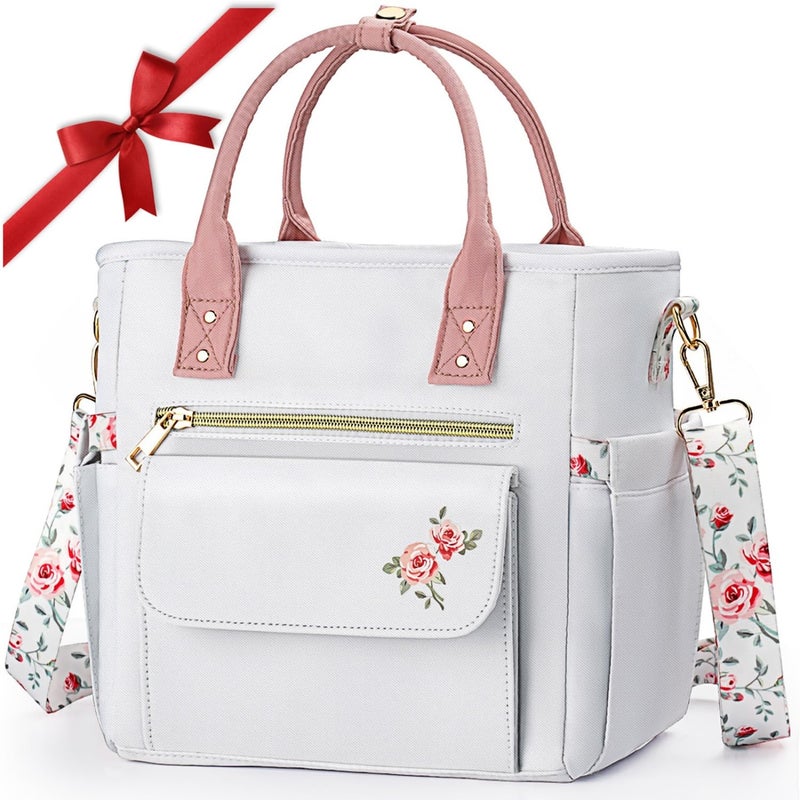 GLORIEROO Deluxe Insulated Lunch Box Bag Women - Leakproof Waterproof Cooler with Multi Pockets Removable Strap for Work Picnic - Teacher Mothers Day Christmas Birthday Gifts - Image 1