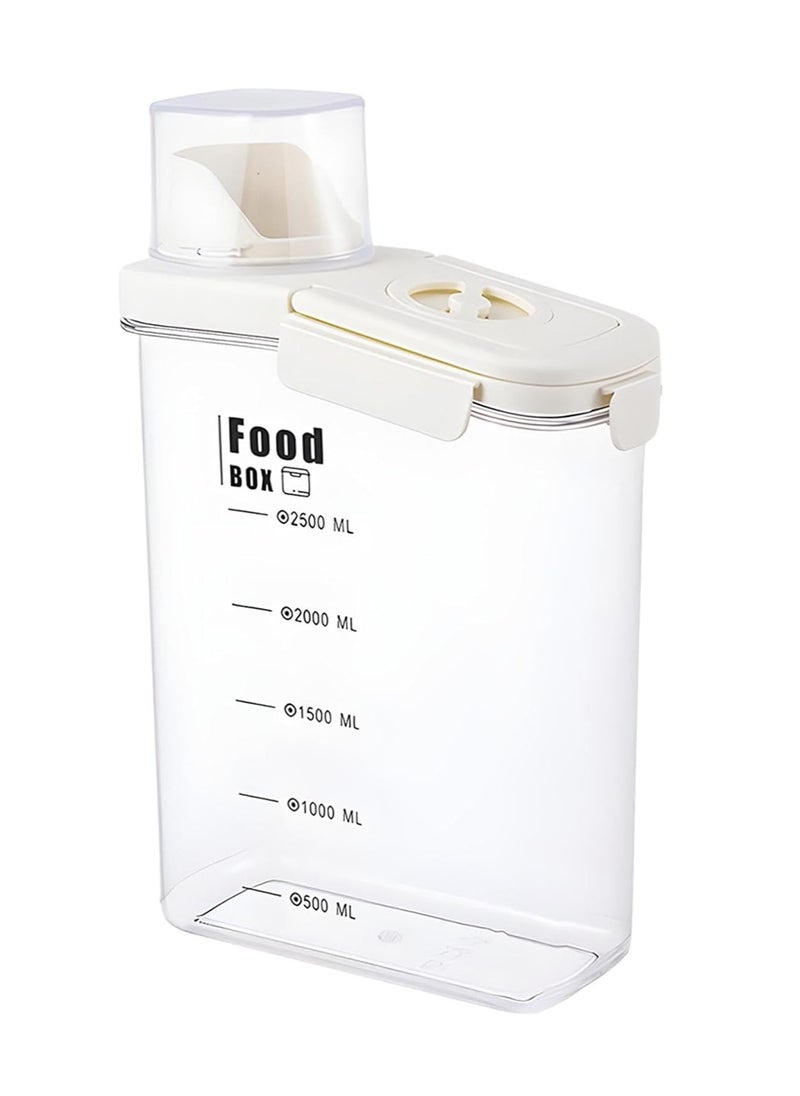 KASTWAVE Rice Storage Container, Rice Dispenser Storage Containers, Rice Storage Bin, Clear Kitchen Pantry Food Storage Container, Dry Food Dispenser, Plastic Rice Cereal Flour Holder, Airtight Food Storage  - Image 1