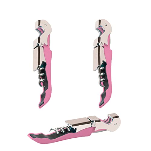Kit-Home Professional Waiter Corkscrew Wine Openers Set 4 PCSUpgraded with Heavy Duty Stainless Steel Hinges Wine Key for Restaurant Waiters Sommelier Bartenders Pink 2 Packs