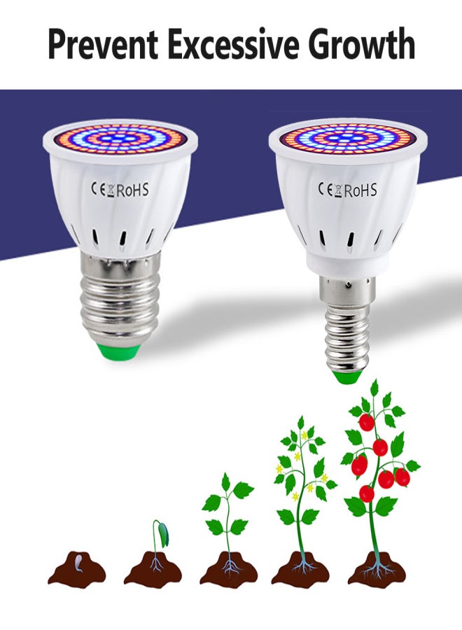 مصباح إضاءة LED لنمو النباتات الداخلية، مصابيح إضاءة LED للنباتات الطيفية الحمراء والزرقاء، مصباح E27 لزراعة الشتلات والزهور العصارية المائية والخضراوات في الدفيئة (220 فولت) - Image 4