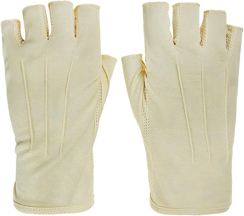 Ylucky Lightweight Summer Fingerless Gloves Men Women UV Sun Protection Driving Cotton Gloves Nonslip Touchscreen Gloves - Image 1