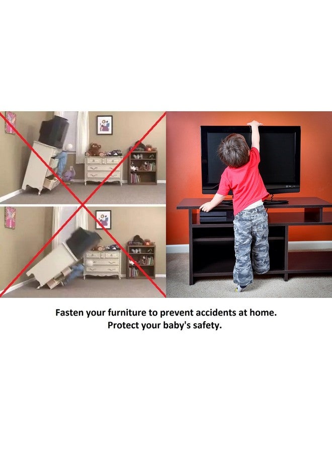 db Baby Safety Metal TV Straps Furniture Anti-Tip Straps Heavy Duty Strap All Flat Screen TV/Furniture 2 Pack - Image 1