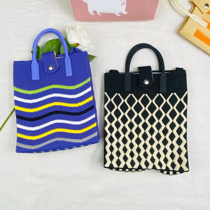 New Handbag Cartoon Bag Mini Knitted Bag Mobile Phone Bag Coin Purse Compact Portable Crossbody Bag Women'S Bag - Image 3